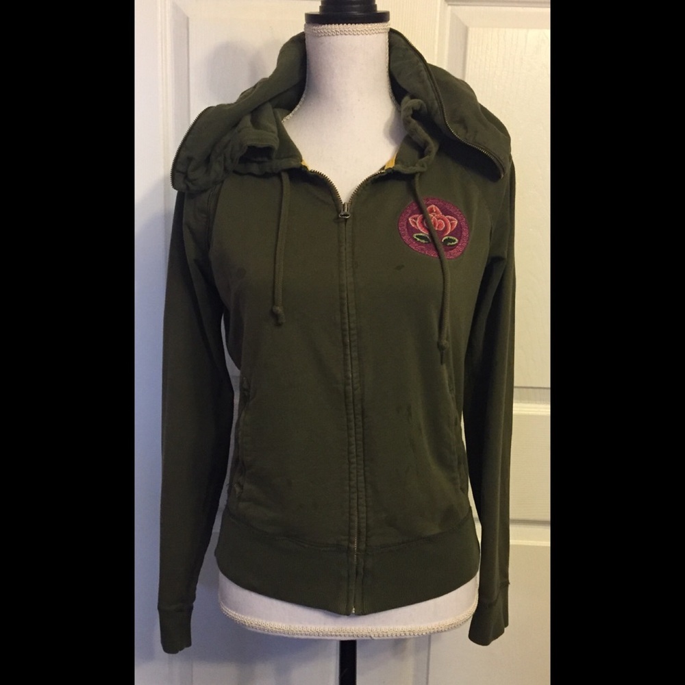 Lucky Brand Tokyo Embroidered Zip Up Hoodie